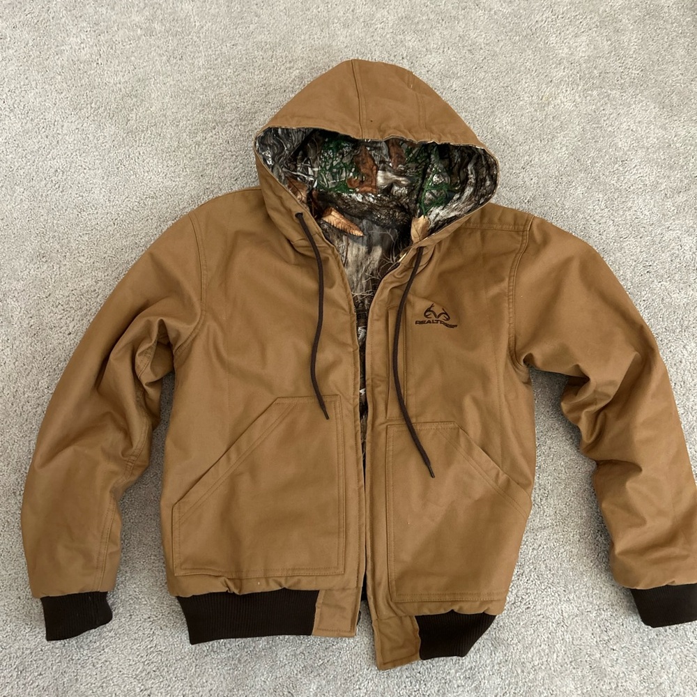 Real tree reversible outdoor jacket